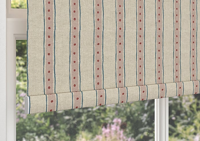 Emily Bond Block Printed Stripe, Pink & Blue - Roller Blind - Image 4
